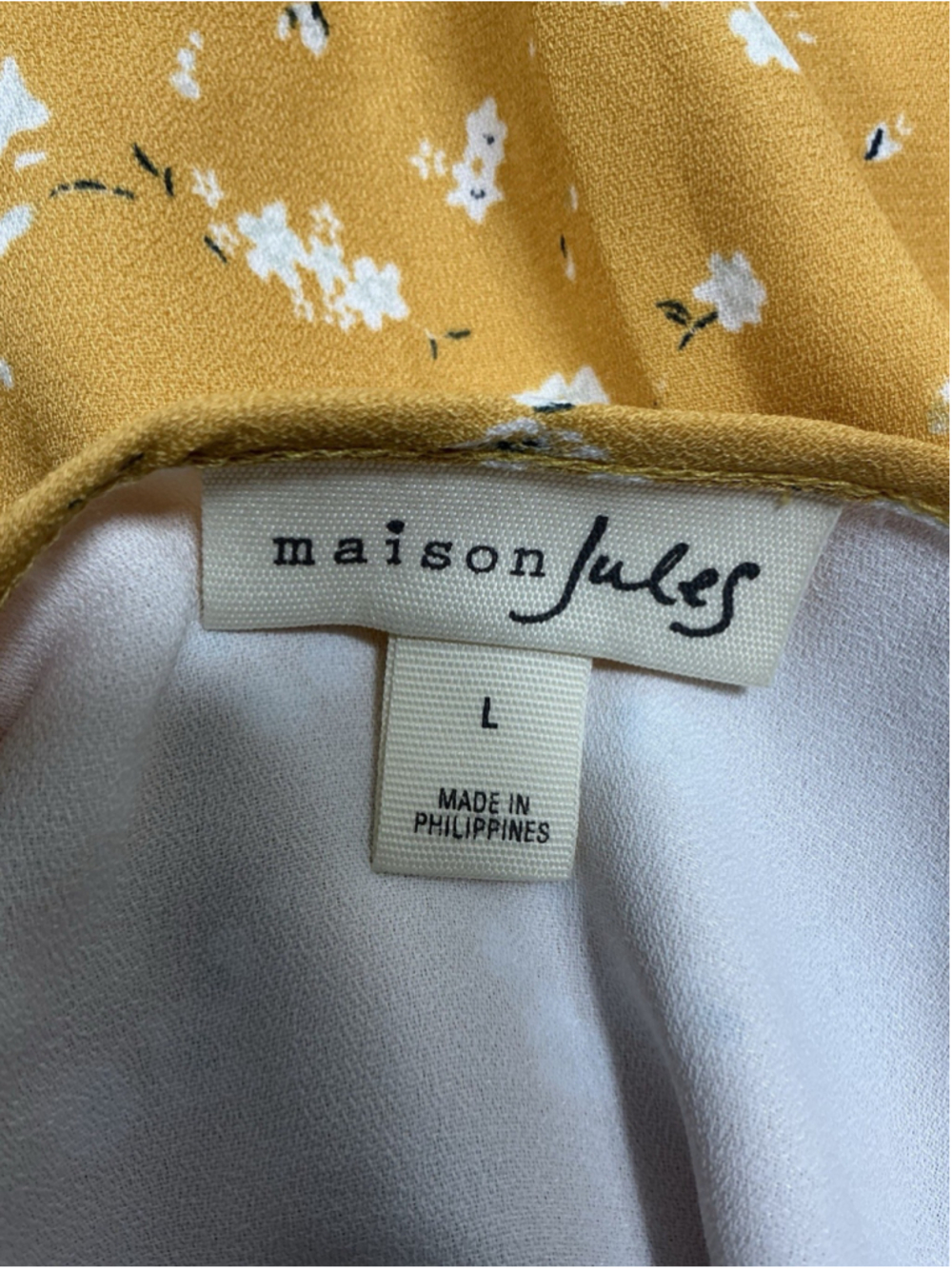 Womans NWT Maison Jules Maxi Dress Large Yellow Pullover Sleeveless - Picture 4 of 7